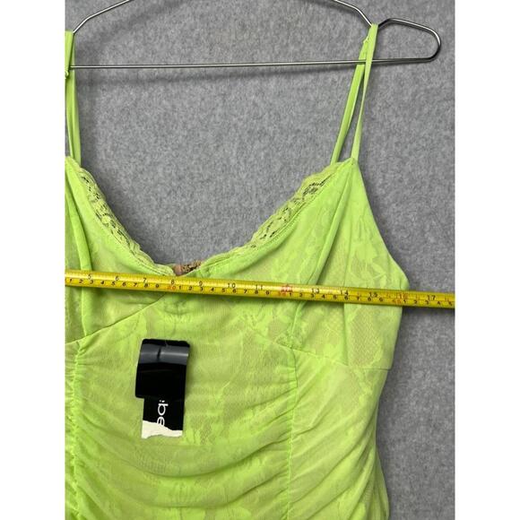 Y2k Bebe Lace Sheer Babydoll Bodycon Dress Xl Neon Goth Witchy Sexy Coquette - Picture 4 of 15